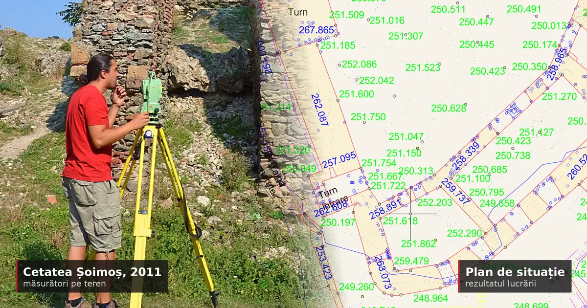 Ofertă Cadastru Și Topografie — Măsurători Topografice Cu Stație Totală La Cetatea Șoimoș Și Planul De Situație Rezultat