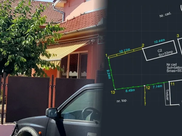 Preț Cadastru — Măsurători Topografice Cu Stația Totală Și Planul Cadastral Rezultat, La O Casă Din Timișoara