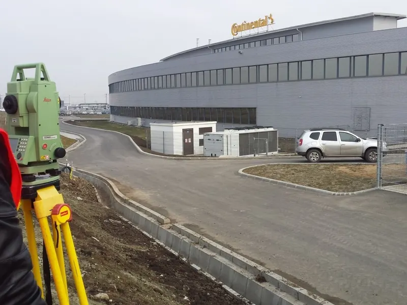 Platforma industrială Continental, Sibiu — topografie inginerească, măsurători cu stația totală și GNSS — Map Design